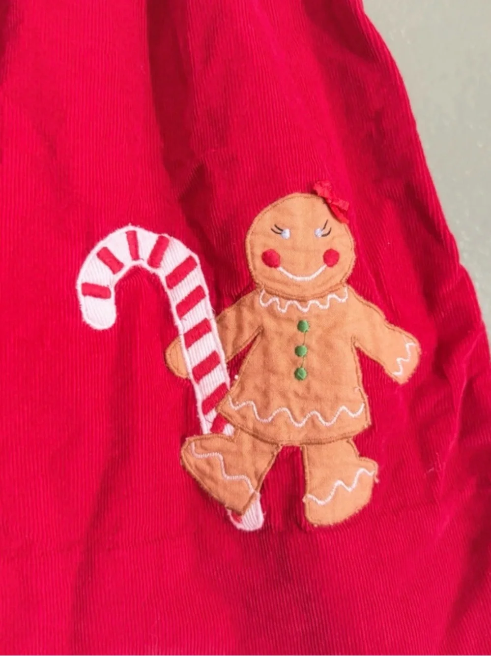 4T Vintage Embroidered Christmas Gingerbread Dress 100% cotton